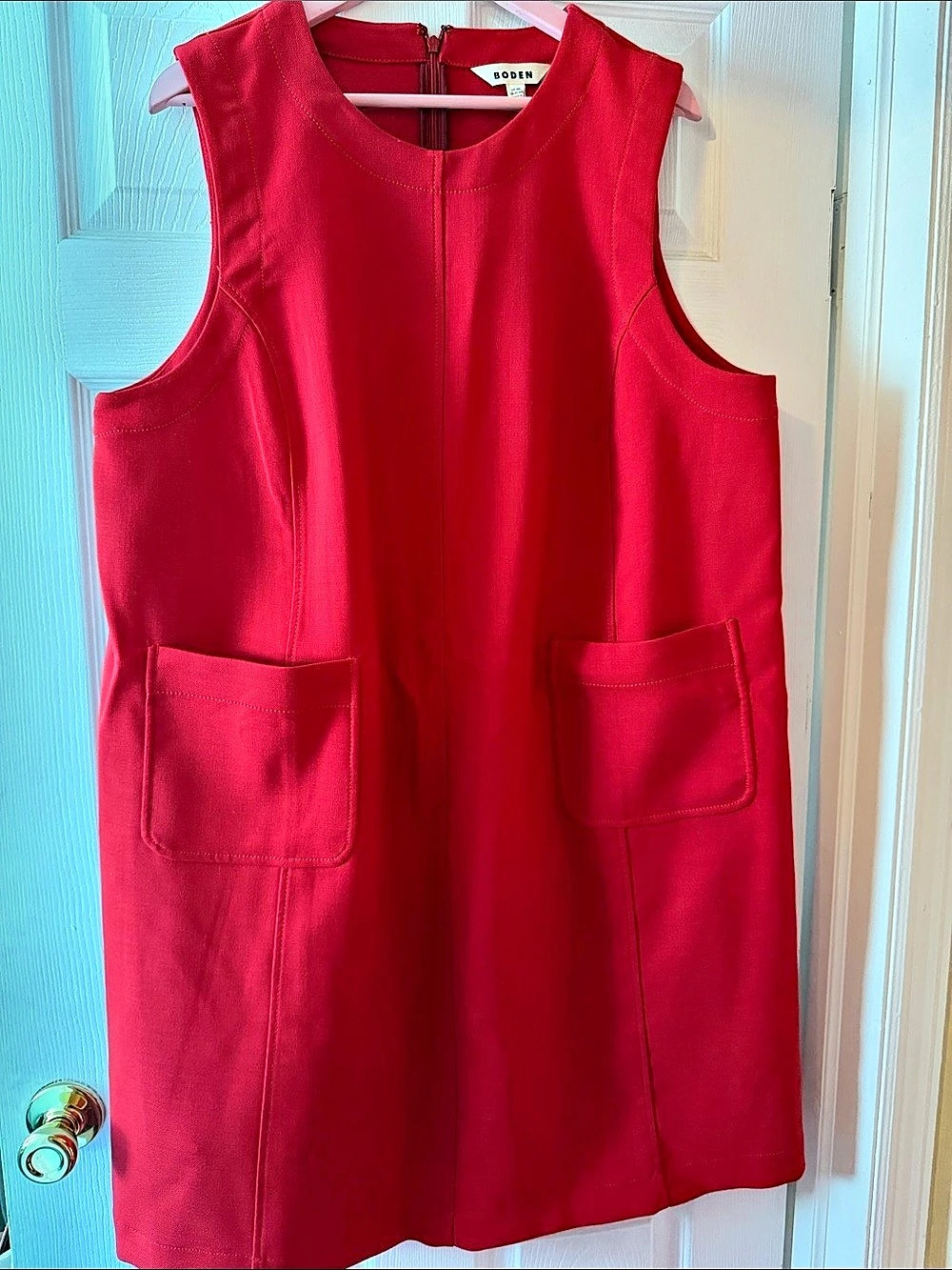 Boden Pocket Detail Mini Shift Dress Red size 20 - 22 L Like New